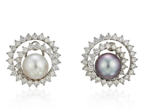 beautiful diamond and pearl earrings.